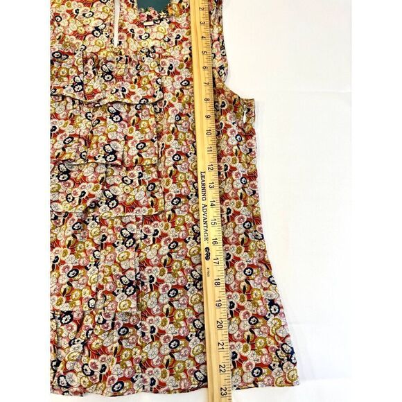 Anthropologie Sine Sleeveless 100% Silk Floral Top Sz 8 EUC / bright / office - Picture 8 of 9
